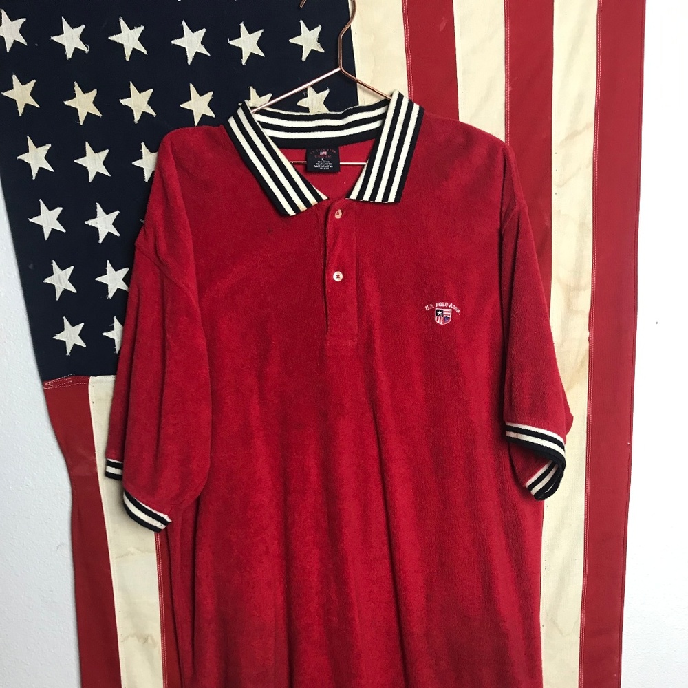 U.S. Polo Assn. Terry Cloth Collar Mens Polo Shirt